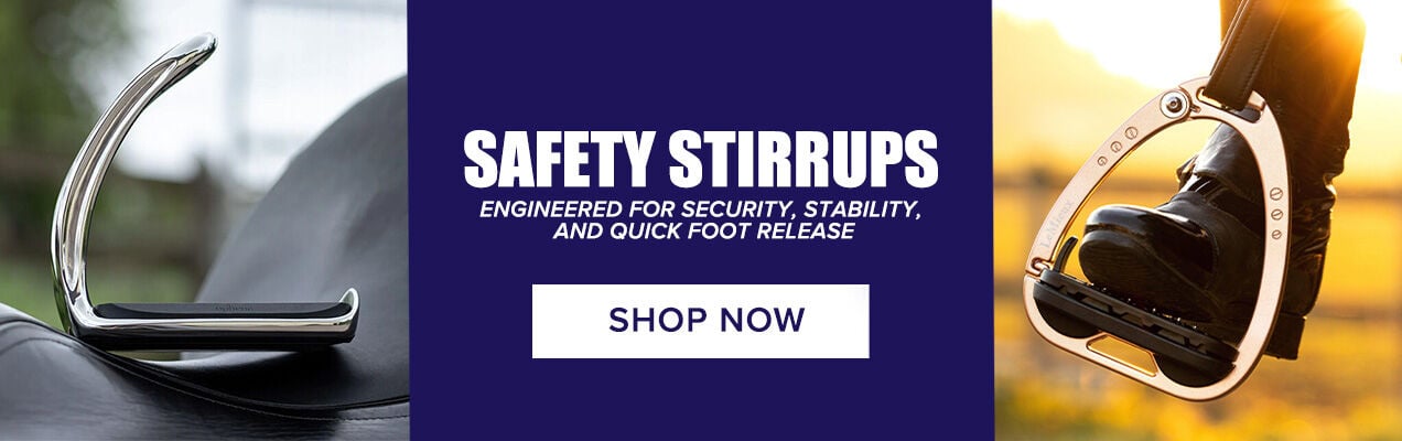 Safety Stirrups: Engineered for Security, Stability & Quick Foot Release. Shop Now.
