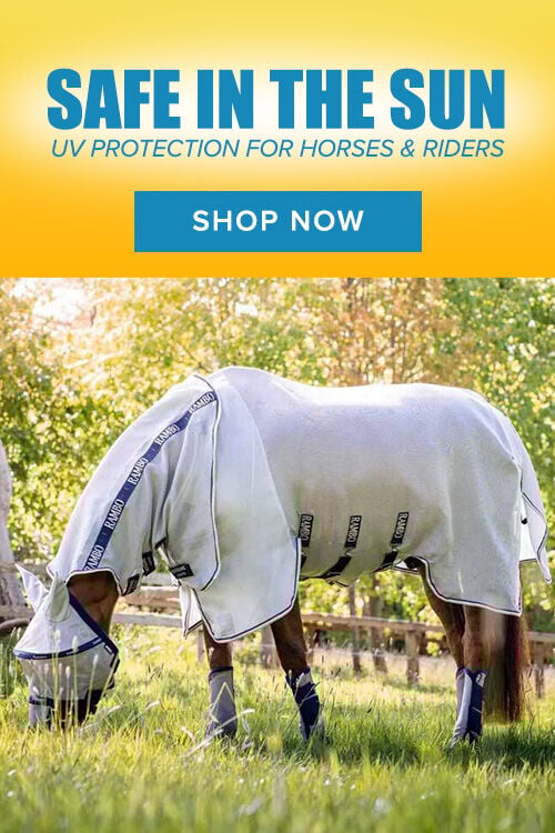 Safe in the Sun: UV Protection for Horses & Riders. Shop Now.