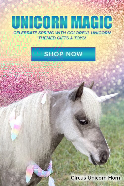 Unicorn Magic: Celebrate Spring with Colorful Unicorn Themed Gifts & Toys! Shop Now.