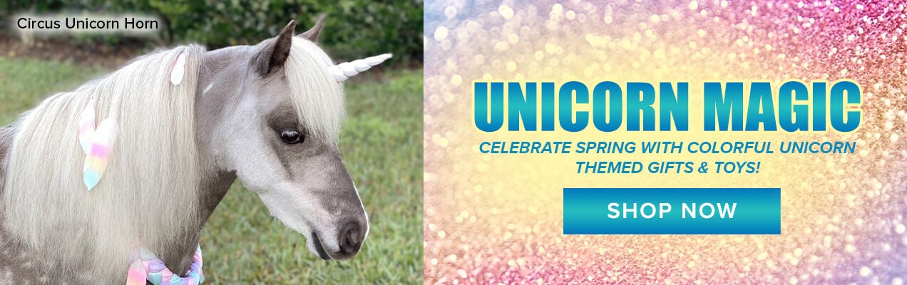 Unicorn Magic: Celebrate Spring with Colorful Unicorn Themed Gifts & Toys! Shop Now.