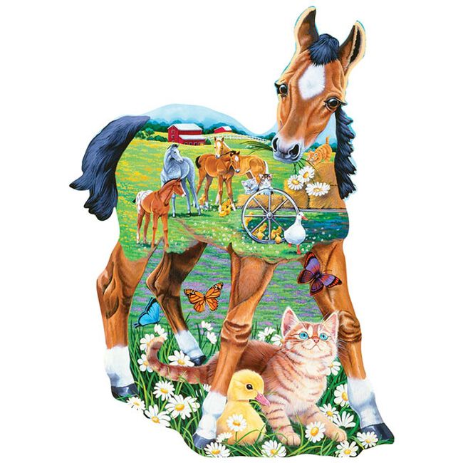 "Pony Playtime" 100 Piece Shaped Puzzle image number null