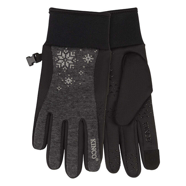 Kinco Women's Outdoor Winter Gloves - Black/Gray image number null