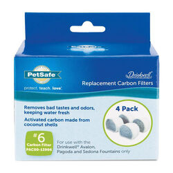 PetSafe Drinkwell Replacement Carbon Filters for Avalon, Pagoda, and Sedona Fountains - 4-Pack