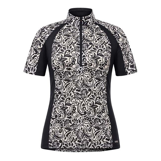 Kerrits Women's EquiBreeze Ice Fil Short Sleeve Shirt - Soft White Posh Paisley image number null