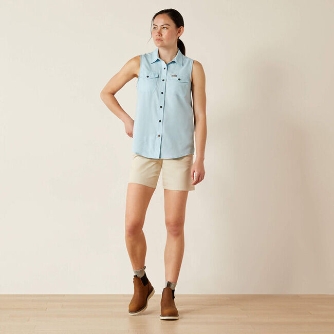 Ariat Women's Rebar Made Tough VentTEK DuraStretch Tank - Milky Blue image number null