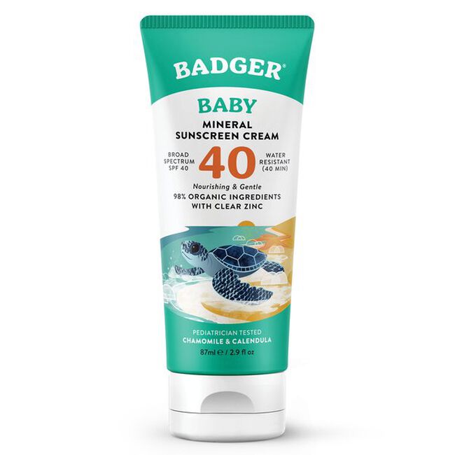 Badger Baby Mineral Sunscreen Cream - SPF 40 - 2.9 oz image number null