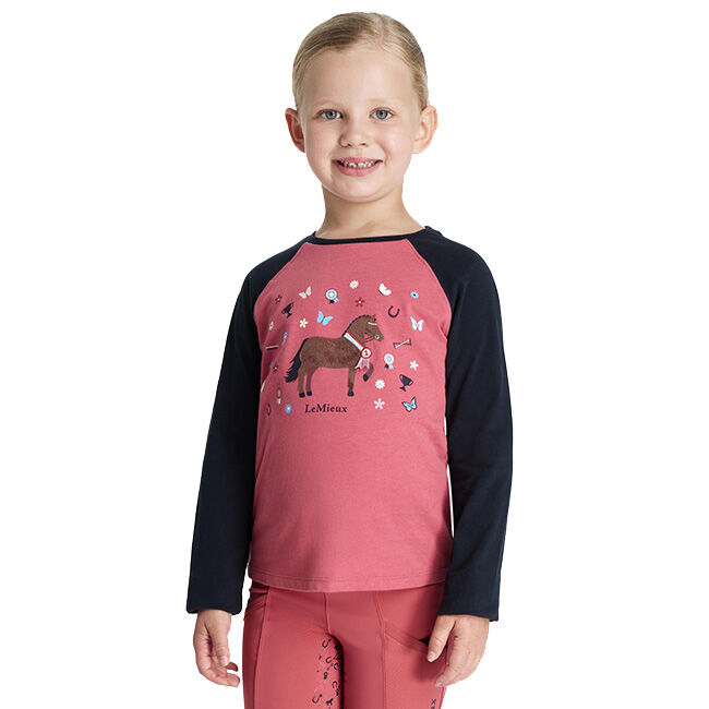 LeMieux Kids' Mini Jamie Chancer Long Sleeve Top - Cranberry image number null
