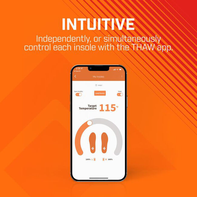 THAW Rechargeable Bluetooth Heated Insoles image number null