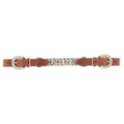 Weaver Harness Leather Single Flat Link Chain Curb Strap - Russet