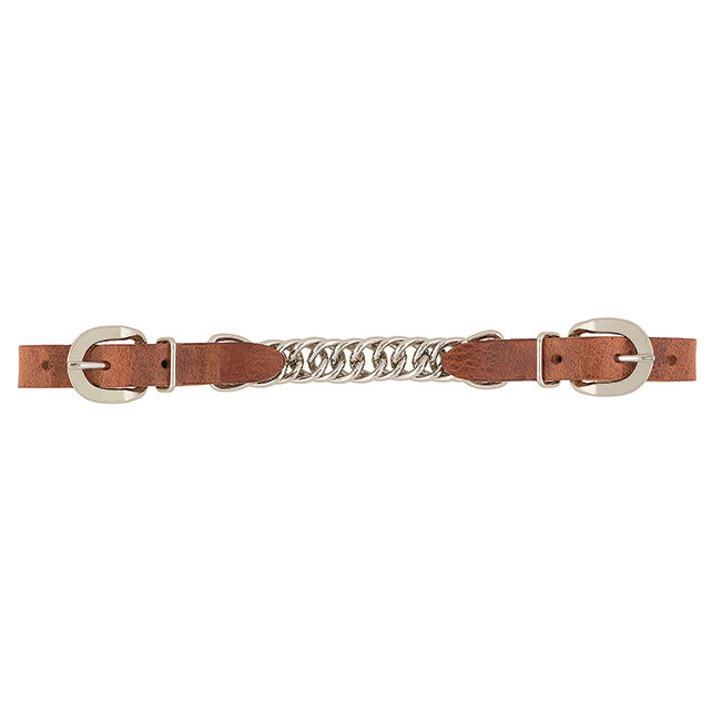 Weaver Equine Harness Leather Single Flat Link Chain Curb Strap - Russet image number null