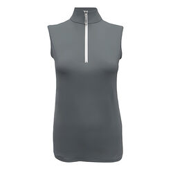 Tailored Sportsman Women's Sleeveless IceFil Zip Top Shirt - Titanium/White/Silver