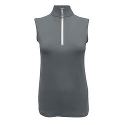 Tailored Sportsman Women's Sleeveless Icefil Zip Top Shirt - Titanium/White/Silver