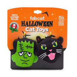 FabCat Halloween Cat Toys - Frankenstein & Black Cat - 2-Pack