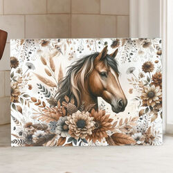 Dark Horse Dream Designs Glass Cutting Board - Brown Boho Bay Horse