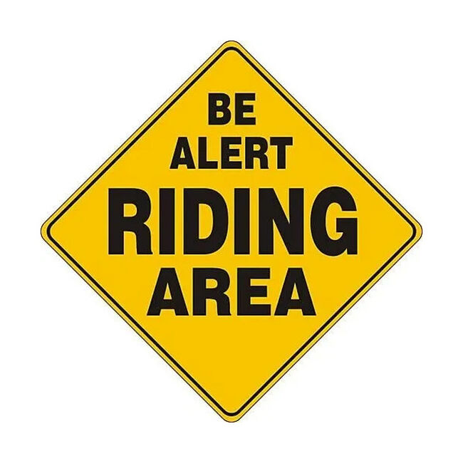 Noble Beasts Graphics "Be Alert Riding Area" Sign image number null