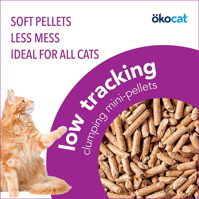 Okocat Less Mess Clumping Low-Tracking Mini-Pellets Wood Cat Litter image number null