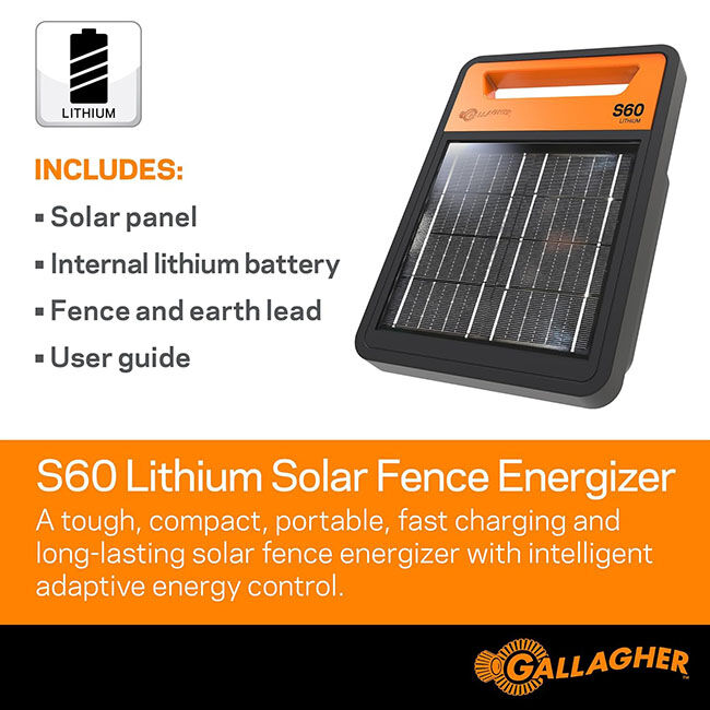 Gallagher S60 Lithium Solar Fence Energizer image number null