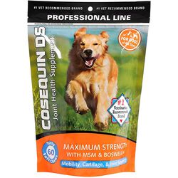 Nutramax Cosequin DS Maximum Strength Plus MSM and Boswellia Soft Chews for Dogs