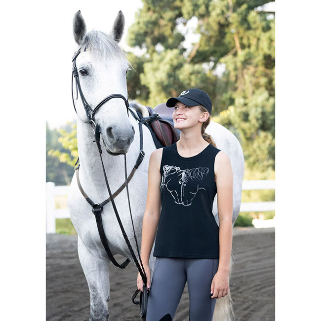 Kerrits Women's Synergy Horse Tank Top - Black image number null