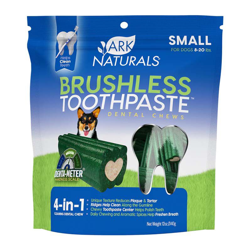 Ark Naturals Brushless Toothpaste Dog Dental Chews For Large Breeds - 2 Pack 18oz