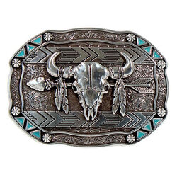 Twister Men's Arrow, Skull & Feather Belt Buckle