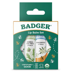 Badger Classic Lip Balm 4-Pack, Green Box