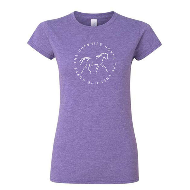 The Cheshire Horse Women's Round Logo Tee - Heather Purple image number null