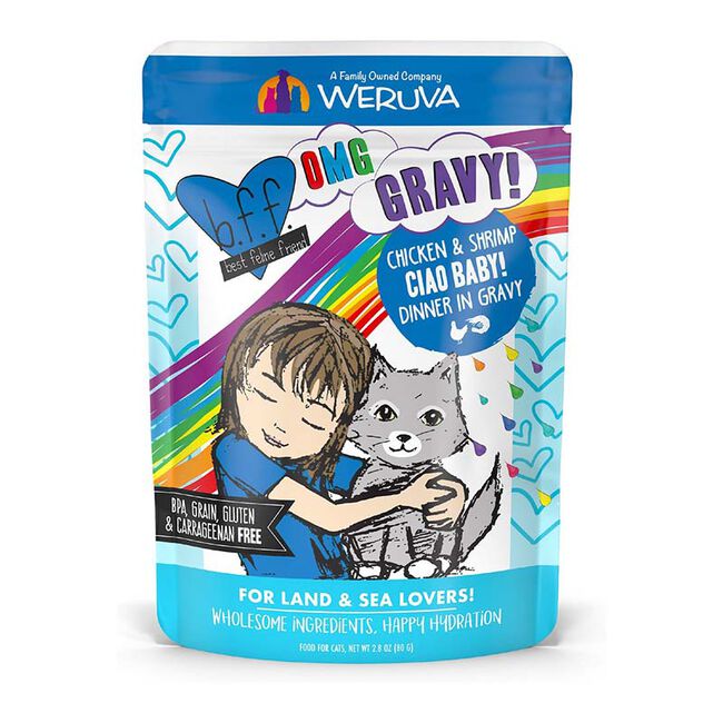 Weruva BFF OMG Cat Food - Ciao Baby! Chicken & Shrimp Dinner in Gravy - 2.8 oz image number null