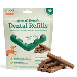 Woof Bite n' Brush Refill Treats - Beef Recipe - 18-Pack