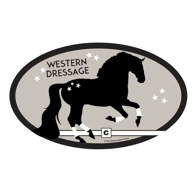 Horse Hollow Press "Western Dressage Horse" Oval Sticker image number null