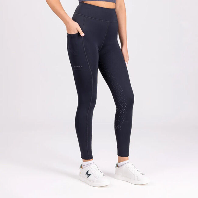 Shires Aubrion Women's Shield Winter Riding Tights - Charcoal image number null