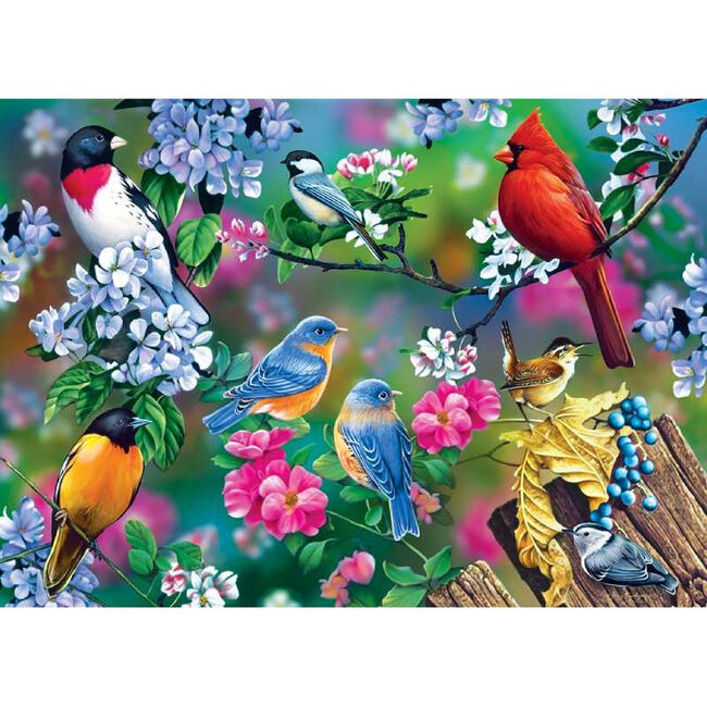 Audubon Linen Textured Puzzle - "Songbird Collage" image number null