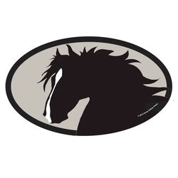 Horse Hollow Press Oval Bumper Sticker - "Horse with Flowing Mane"