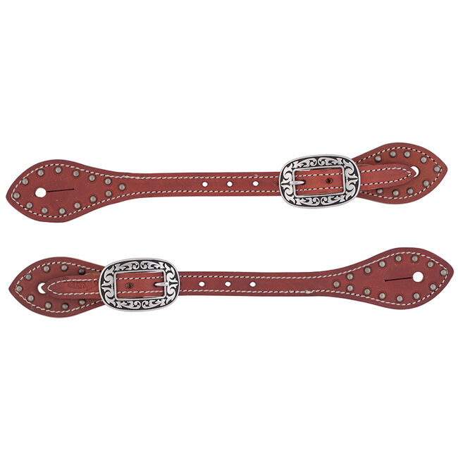 Weaver Men's Flared Buttered Harness Leather Spur Straps - Canyon Rose  image number null
