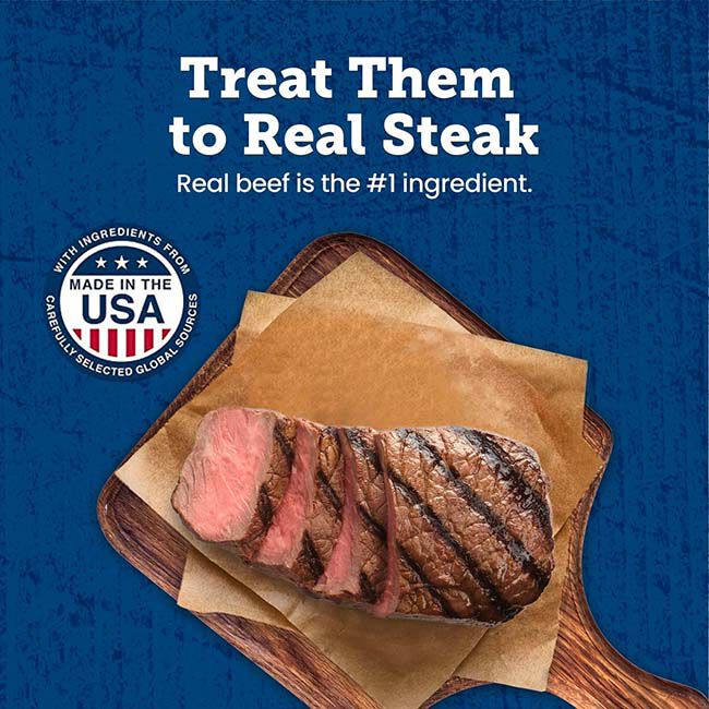 Blue Buffalo True Chews Minis Premium Dog Treats - Premium Grillers Made with Real Steak - 10 oz image number null