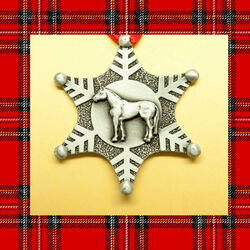 Loriece Western Horse Snowflake Pewter Christmas Ornament