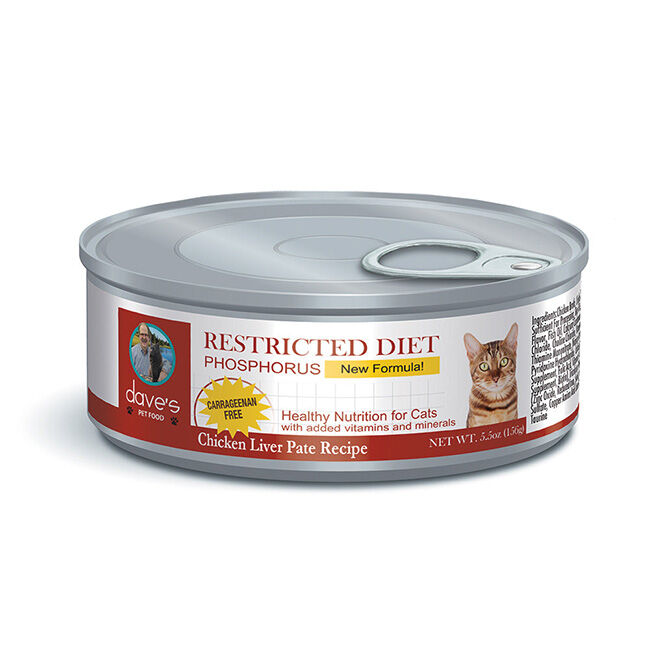 Dave s Pet Food Restricted Diet Cat Food Low Phosphorus Chicken Liver Pate Recipe 5.5 oz The Cheshire Horse