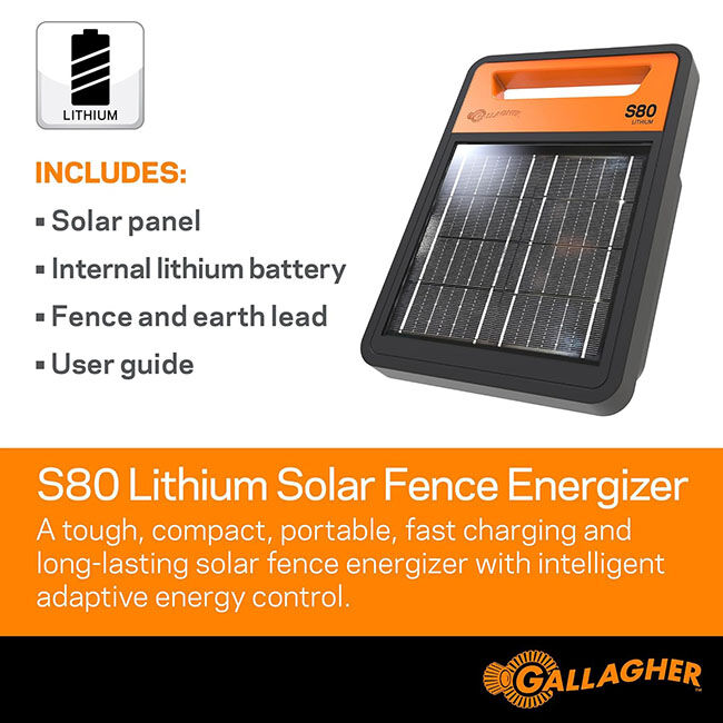 Gallagher S80 Lithium Solar Fence Energizer image number null
