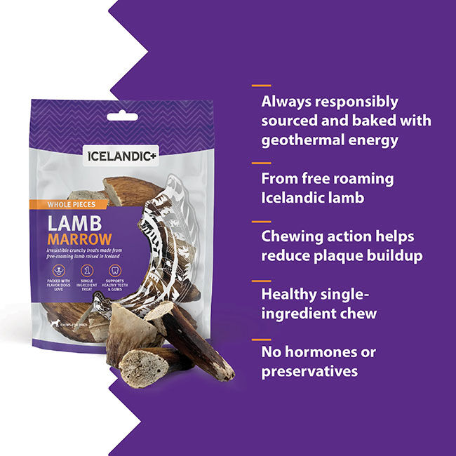 Icelandic+ Lamb Marrow Whole Pieces Dog Treats - 4 oz image number null