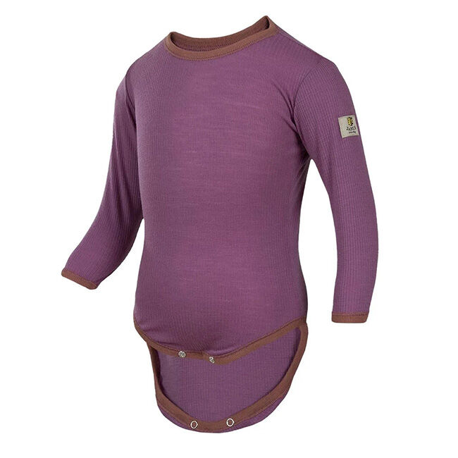 Janus Baby Wool Onesie with Contrasting Trim - Purple | The