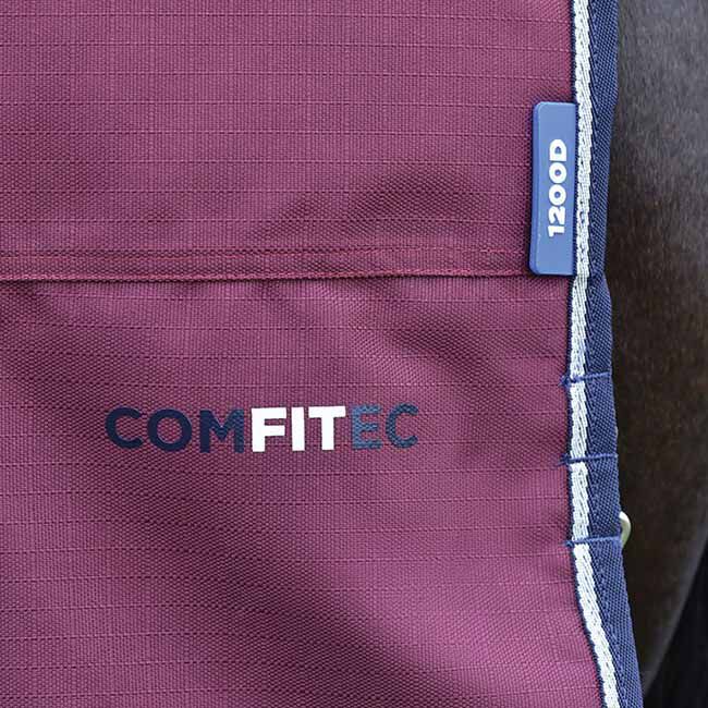 WeatherBeeta ComFiTec Essential Turnout with Standard Neck (220g Fill) - Burgundy/Navy image number null