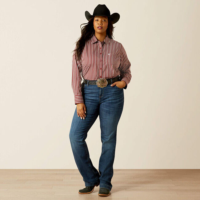Ariat Women's Kirby Stretch Shirt - Cabernet Stripe image number null