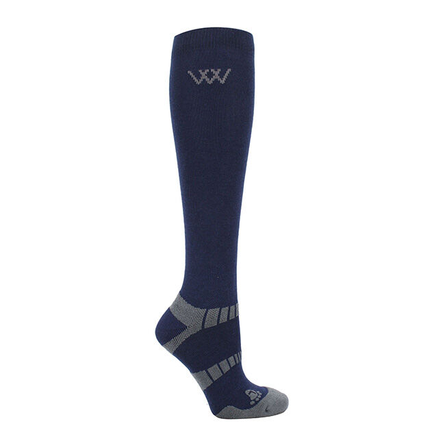 Woof Wear Long Bamboo Riding Socks - 2 Pairs - Navy/Gray image number null