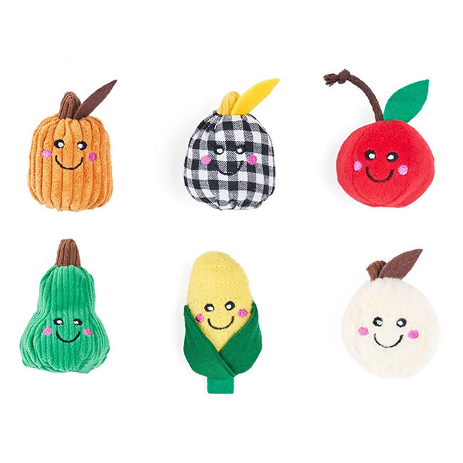ZippyPaws ZippyClaws Plush Cat Toys - Harvest - 6-Pack image number null