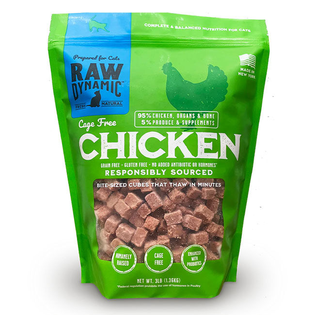 Raw Dynamic Frozen Raw Cat Food - Chicken Formula - 3 lb image number null