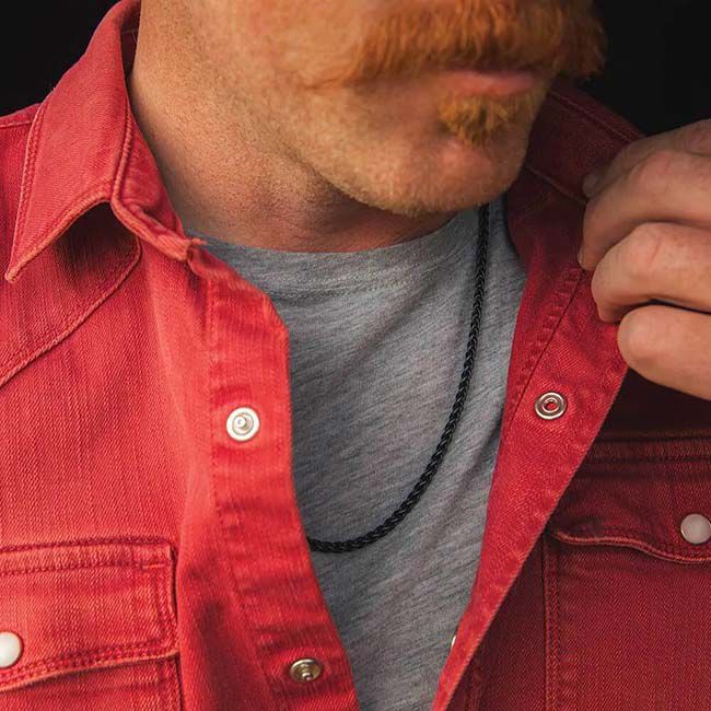 Montana Silversmiths Midnight Onyx Wheat Chain Necklace image number null