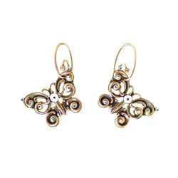 Finishing Touch of Kentucky Earrings - Crystal Butterfly - Gold