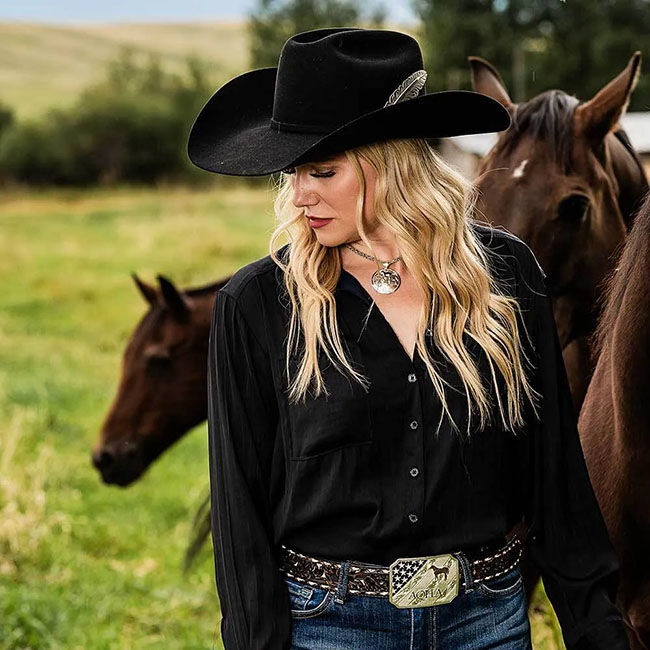 Montana Silversmiths AQHA All American Silver Buckle image number null