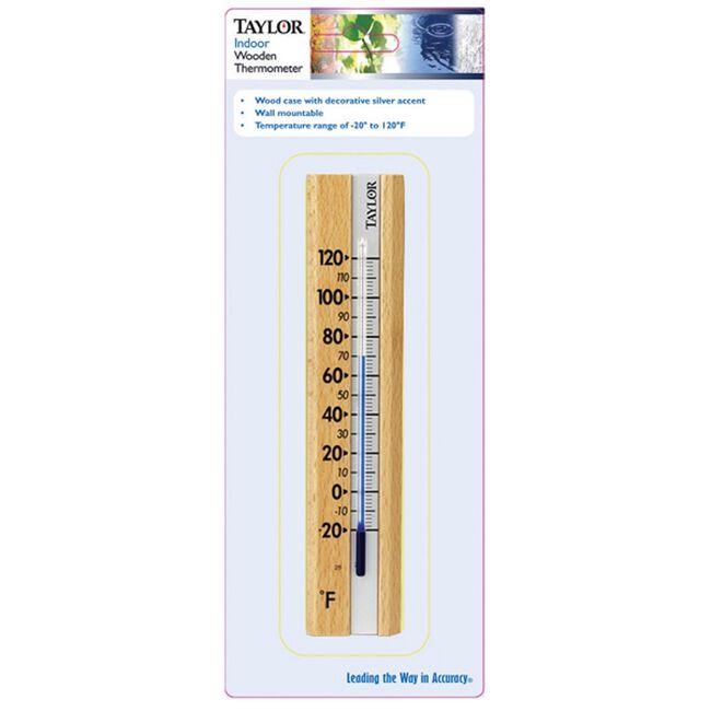 Taylor Indoor Wooden Wall Thermometer image number null