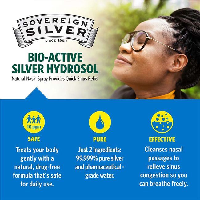 Sovereign Silver Natural Nasal Spray - Bio-Active Silver Hydrosol Sinus Relief image number null